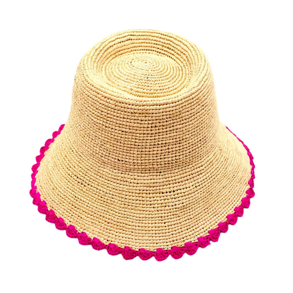 Bucket Hat with Lace Weave Edge