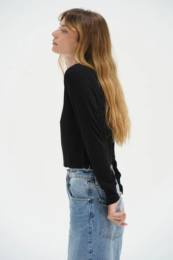 Long Sleeve Ribbed Crew