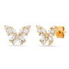 CZ Encrusted Butterfly Studs