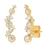 Elegant Gold Climbers With Cz Accents