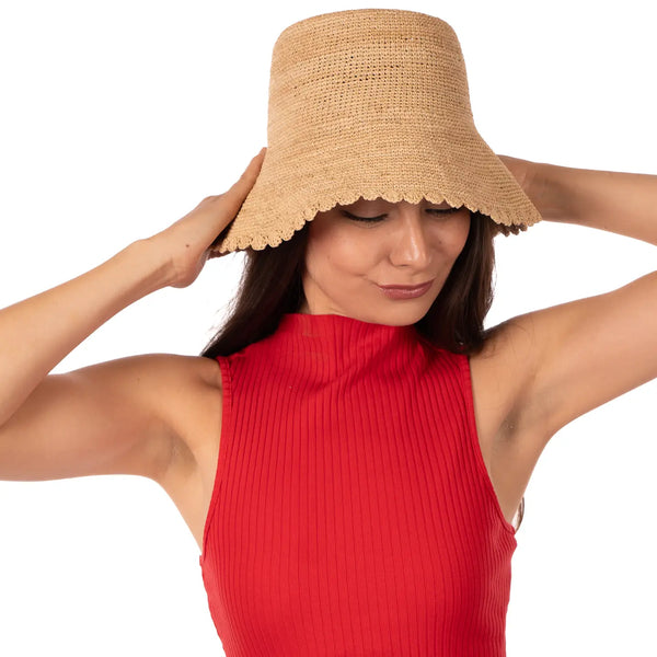Bucket Hat with Lace Weave Edge