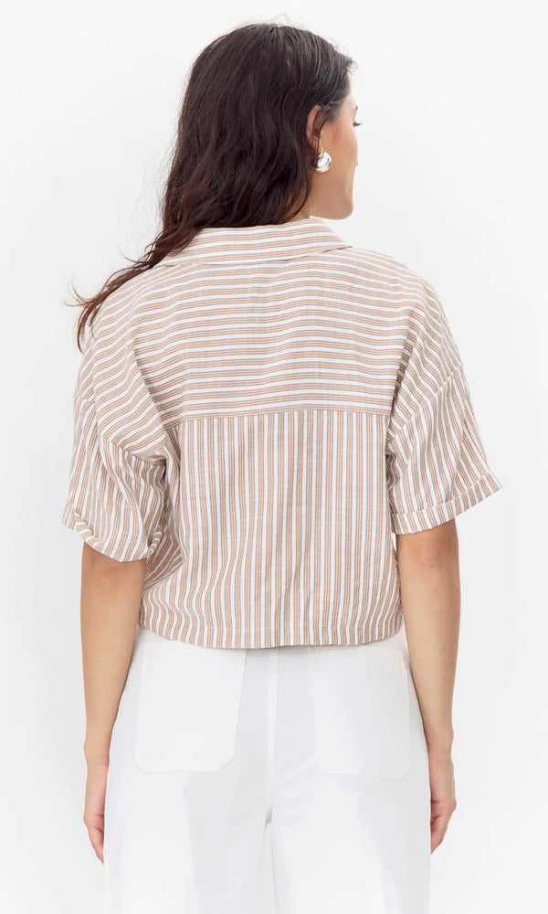 Maria Cropped Twist Front Shirt