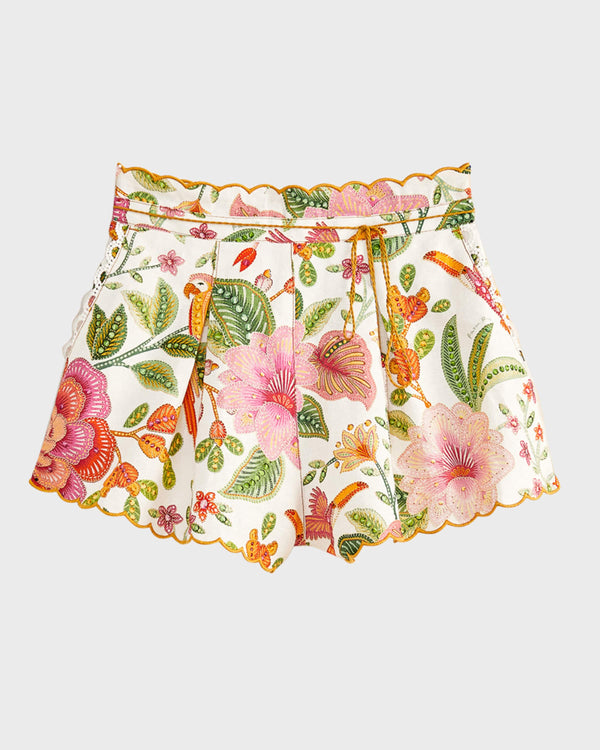 MACAW BLOOM OFF-WHITE SHORTS