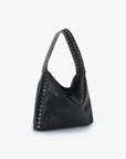 Pascal Shoulder Studded Bag in Black Nickel