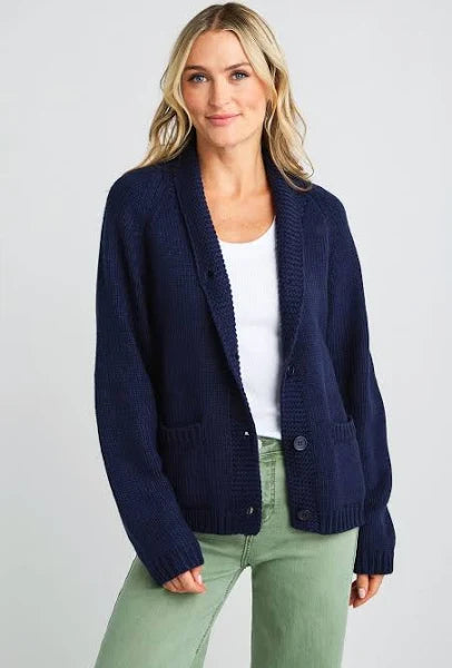 USA Cardigan in Navy