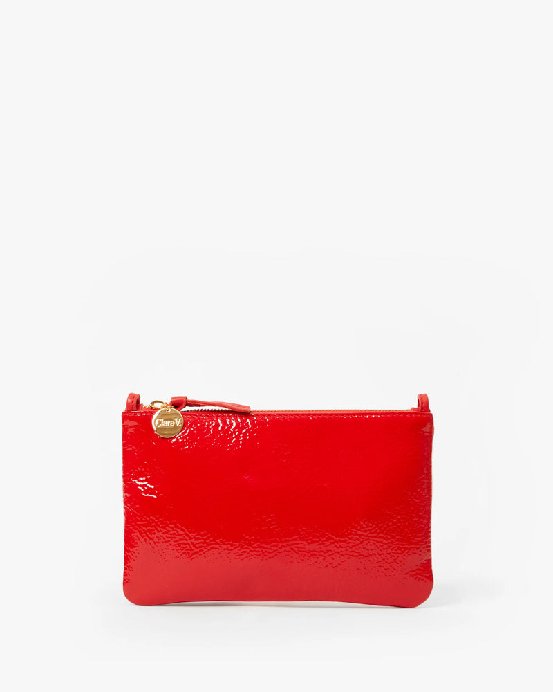 Super Red Patent Clutch Wallet