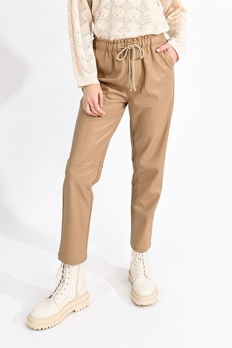 Ladies Woven Pants Beige