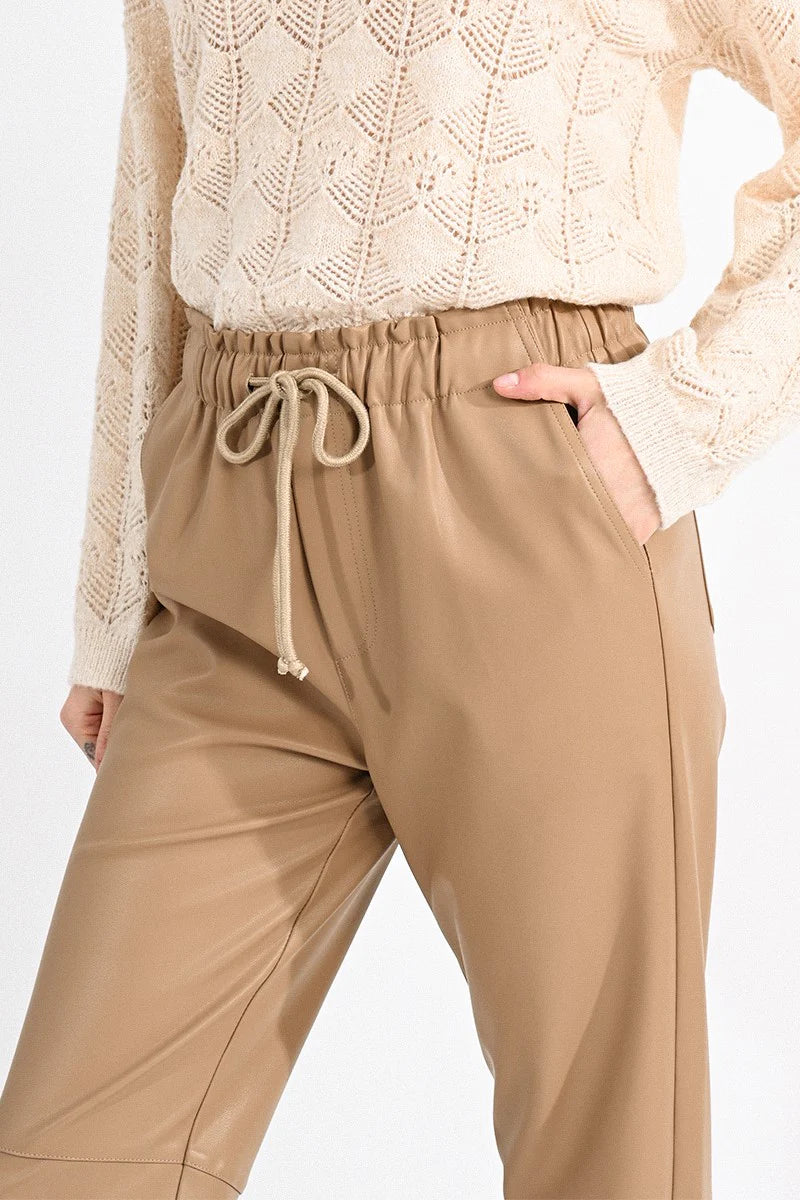 Ladies Woven Pants Beige