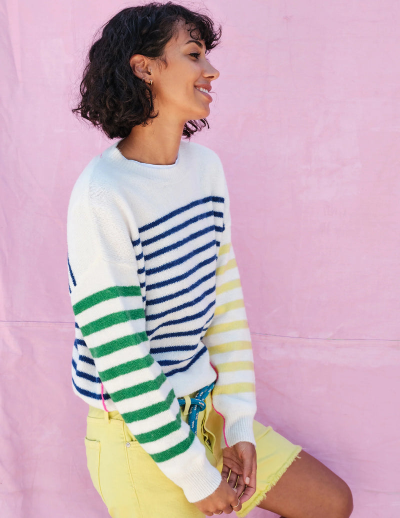 Oversized Sweater in Multi Colored Stripes