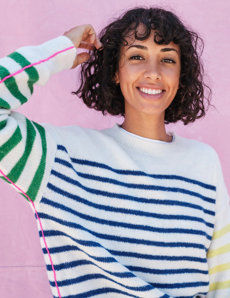 Oversized multi top colored sweater